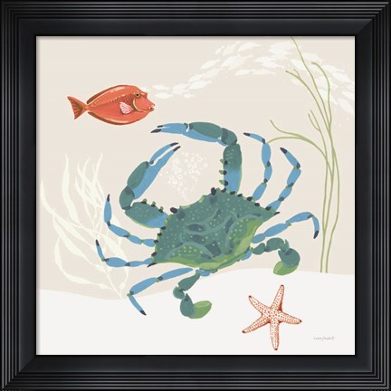 Framed Free As the Ocean IV on Sand Print