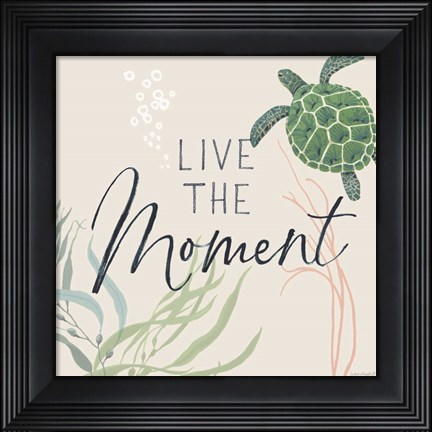 Framed Free As the Ocean VIII on Sand Print