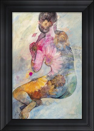 Framed Floral Figures II Print