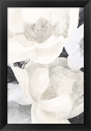 Framed White Flowers on Black Print