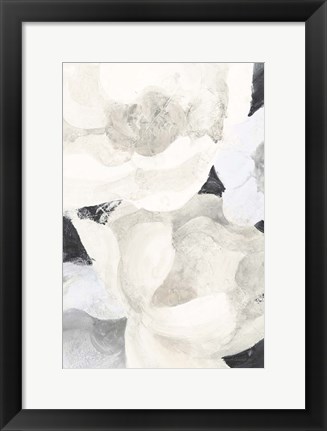 Framed White Flowers on Black Print