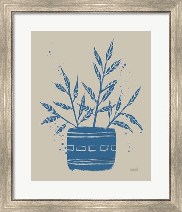 Framed Vallarta Blue Botanical Sketches IX Print