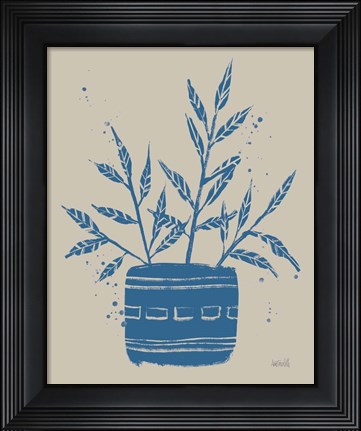 Framed Vallarta Blue Botanical Sketches IX Print