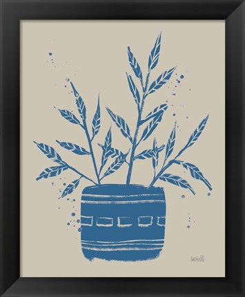 Framed Vallarta Blue Botanical Sketches IX Print