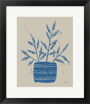 Framed Vallarta Blue Botanical Sketches IX Print