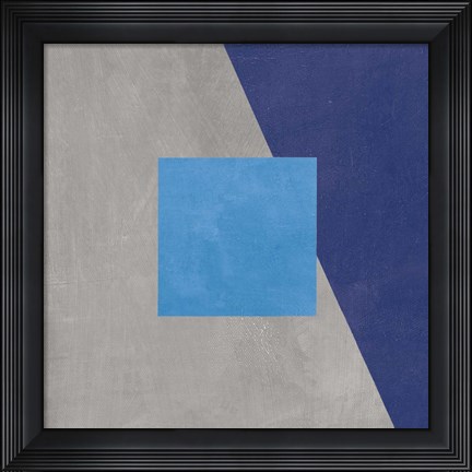 Framed Azure Blue Silk Abstract II Print