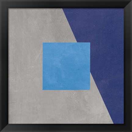 Framed Azure Blue Silk Abstract II Print