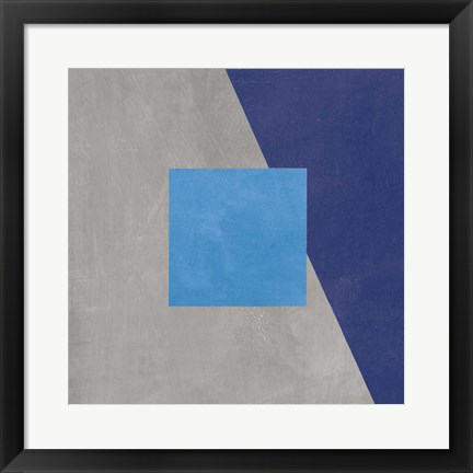 Framed Azure Blue Silk Abstract II Print