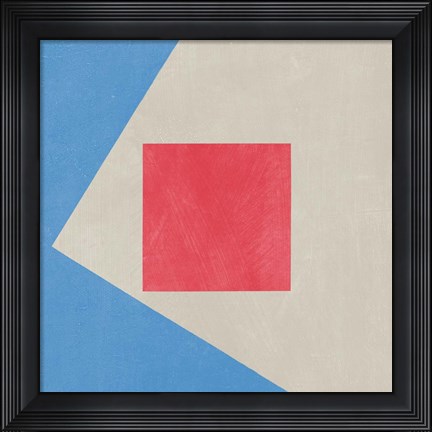 Framed Azure Blue Silk Abstract I Print
