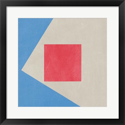 Framed Azure Blue Silk Abstract I Print