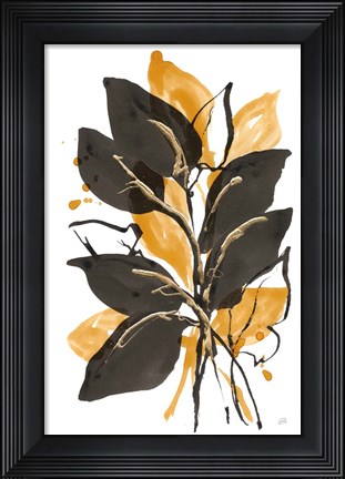 Framed Amber Black and Gold II Print