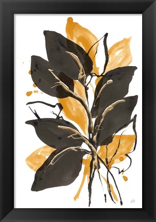 Framed Amber Black and Gold II Print