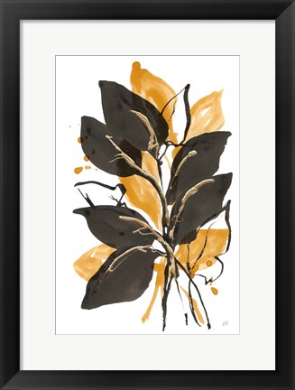 Framed Amber Black and Gold II Print