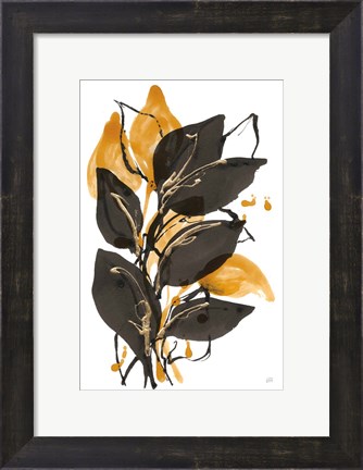 Framed Amber Black and Gold I Print