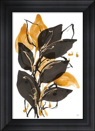 Framed Amber Black and Gold I Print