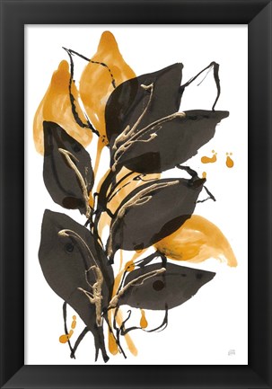 Framed Amber Black and Gold I Print