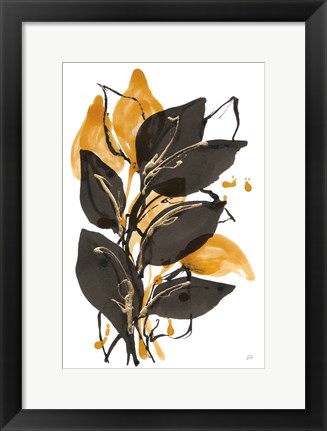 Framed Amber Black and Gold I Print