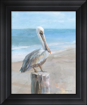 Framed Pelican by the Sea Print
