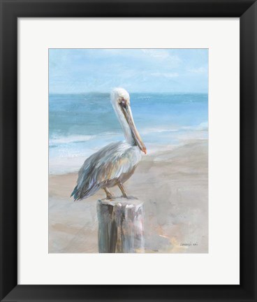 Framed Pelican by the Sea Print