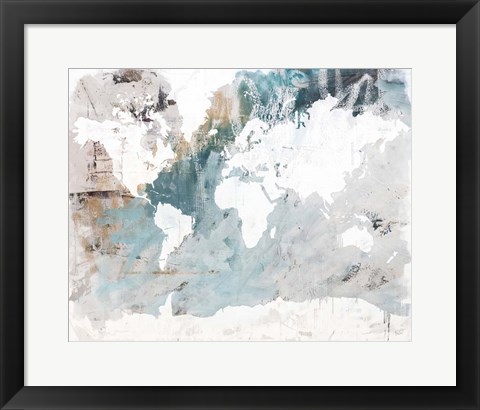 Framed Neutral World Map Print