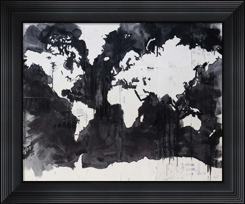Framed Map of the World Print
