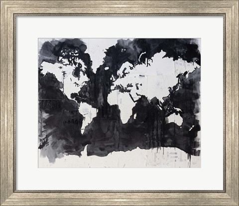 Framed Map of the World Print