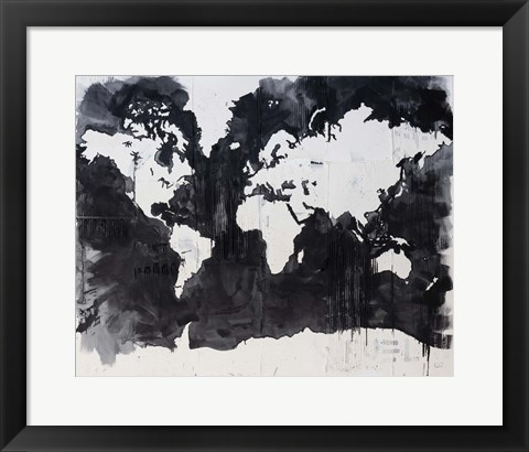 Framed Map of the World Print