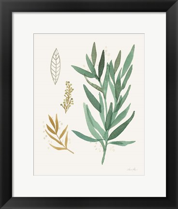 Framed Leaf and Stem IV Print