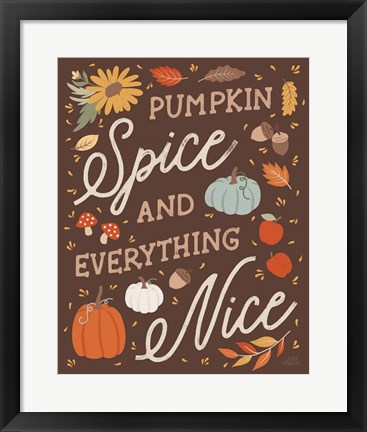 Framed Harvest Wishes V Print