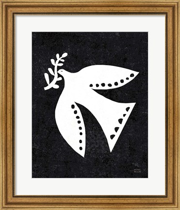 Framed Christmas Whimsy Dove Print
