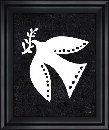 Framed Christmas Whimsy Dove Print