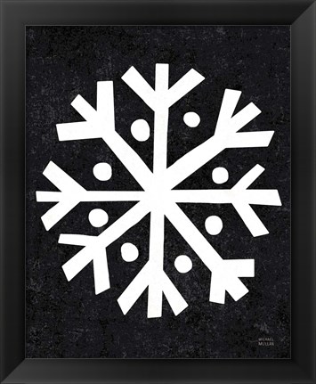 Framed Christmas Whimsy Snowflake Print