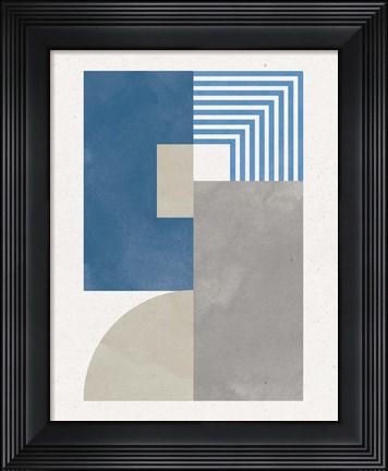 Framed Deco Glam II Blue Print