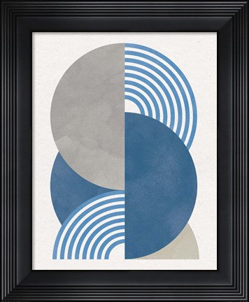 Framed Deco Glam I Blue Print