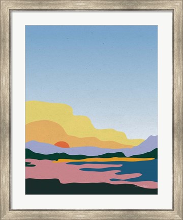 Framed Hills and Valleys III No Clouds Print