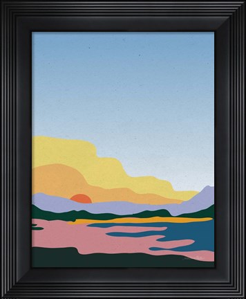 Framed Hills and Valleys III No Clouds Print
