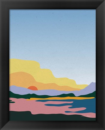 Framed Hills and Valleys III No Clouds Print