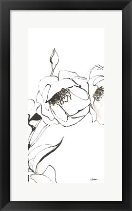 Framed Sketch of Roses Panel III Print