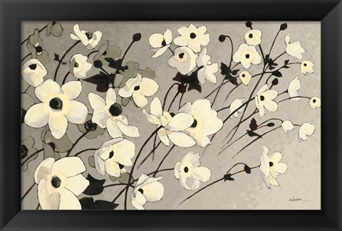 Framed Anemones Japonaises Gray Print