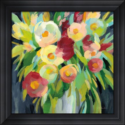 Framed Spring Flowers in a Vase II Print