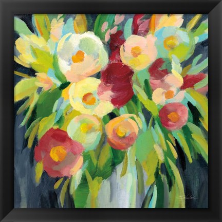 Framed Spring Flowers in a Vase II Print