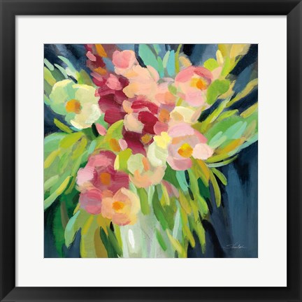 Framed Spring Flowers in a Vase I Print