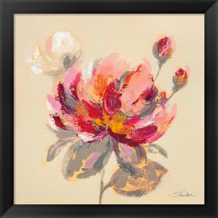 Framed Blooming Peony I Print