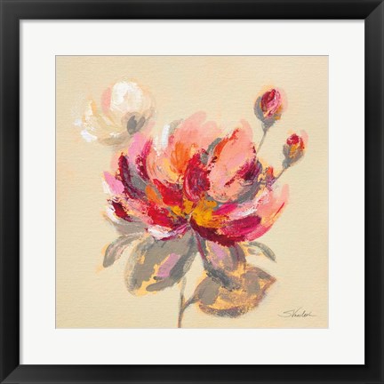 Framed Blooming Peony I Print