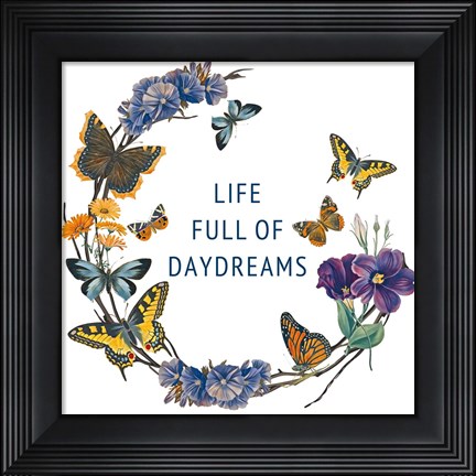Framed Butterfly Garden I Print