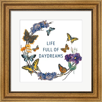 Framed Butterfly Garden I Print