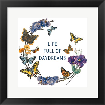 Framed Butterfly Garden I Print