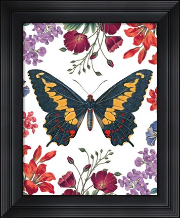 Framed Butterfly Garden III Print