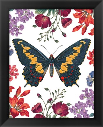 Framed Butterfly Garden III Print