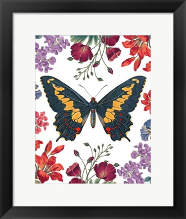 Framed Butterfly Garden III Print